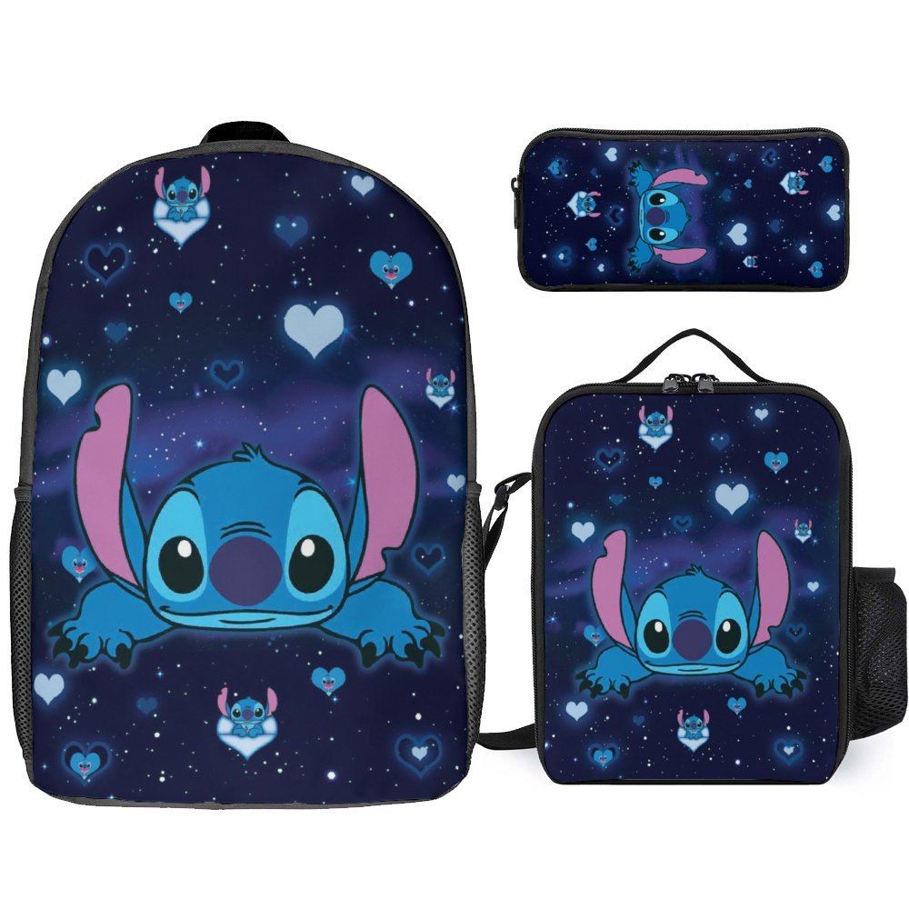 【5-Day Fast Delivery】Stitch Backpack Set - Disney 16" Shoulder Bag, Insulated Lunch Tote, Multifunctional Pencil Case BP0002