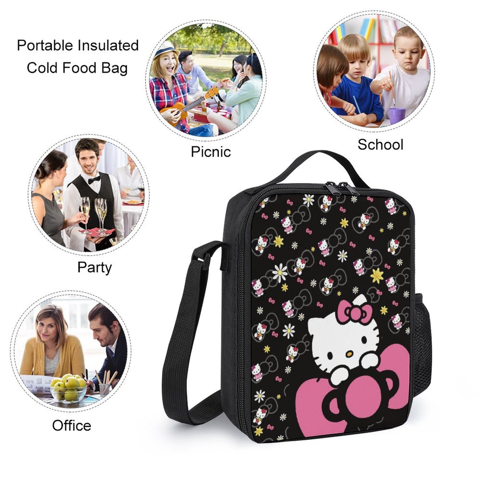 【5-Day Fast Delivery】Hello Kitty Backpack Set - Sanrio 16" Shoulder Bag, Insulated Lunch Tote, Multifunctional Pencil Case BP0004