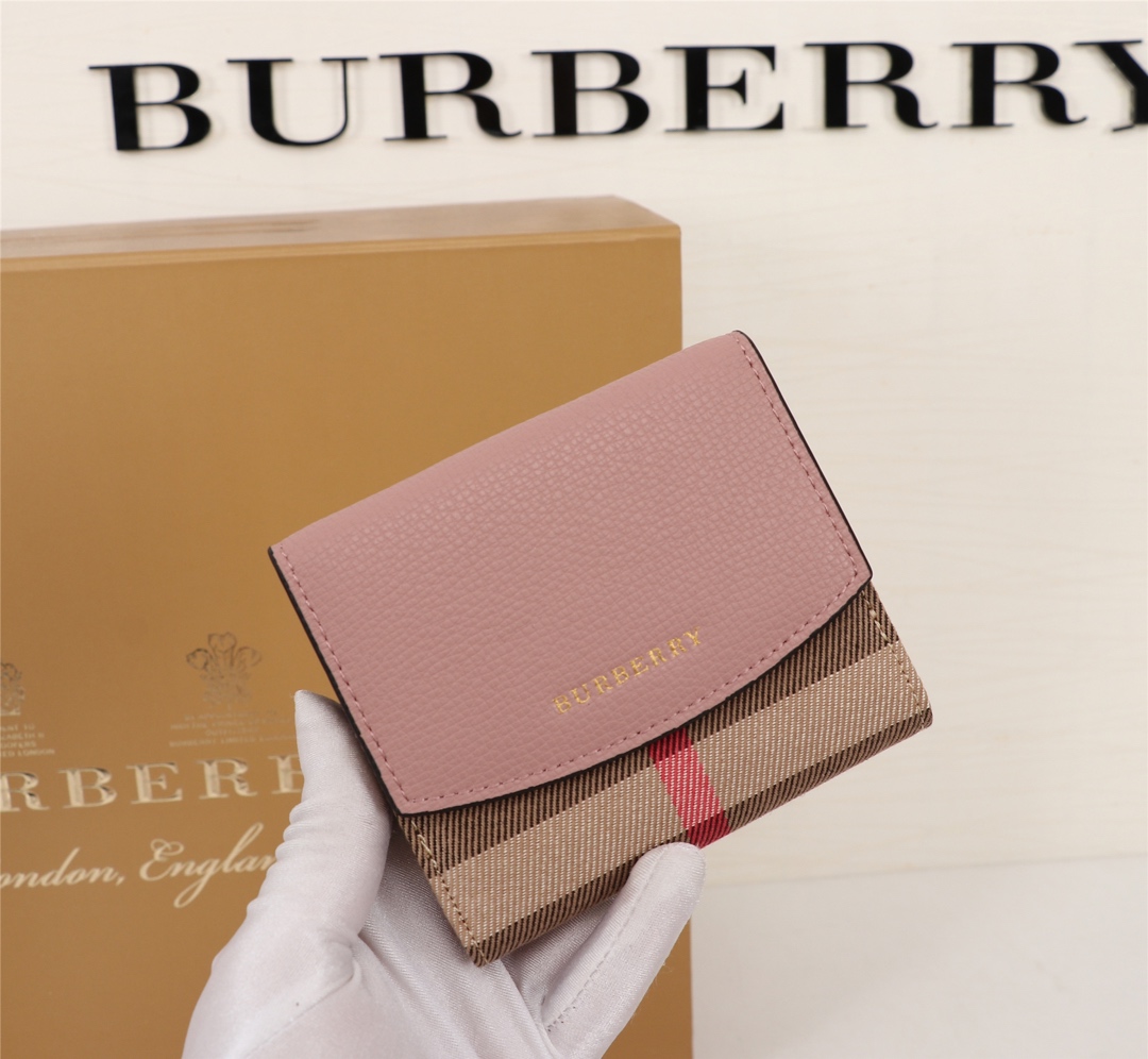 Burberry Leather Wallet Pink BB0003