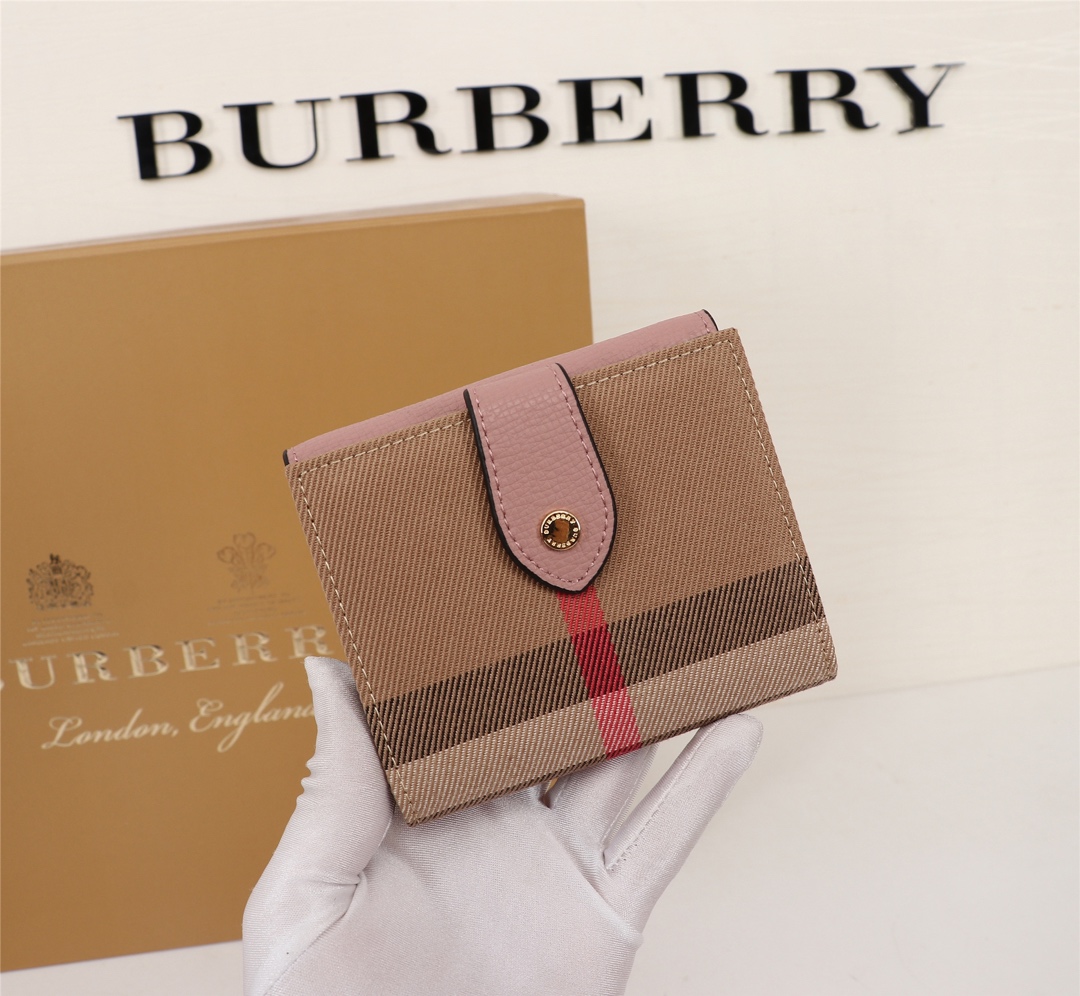 Burberry Leather Wallet Pink BB0003