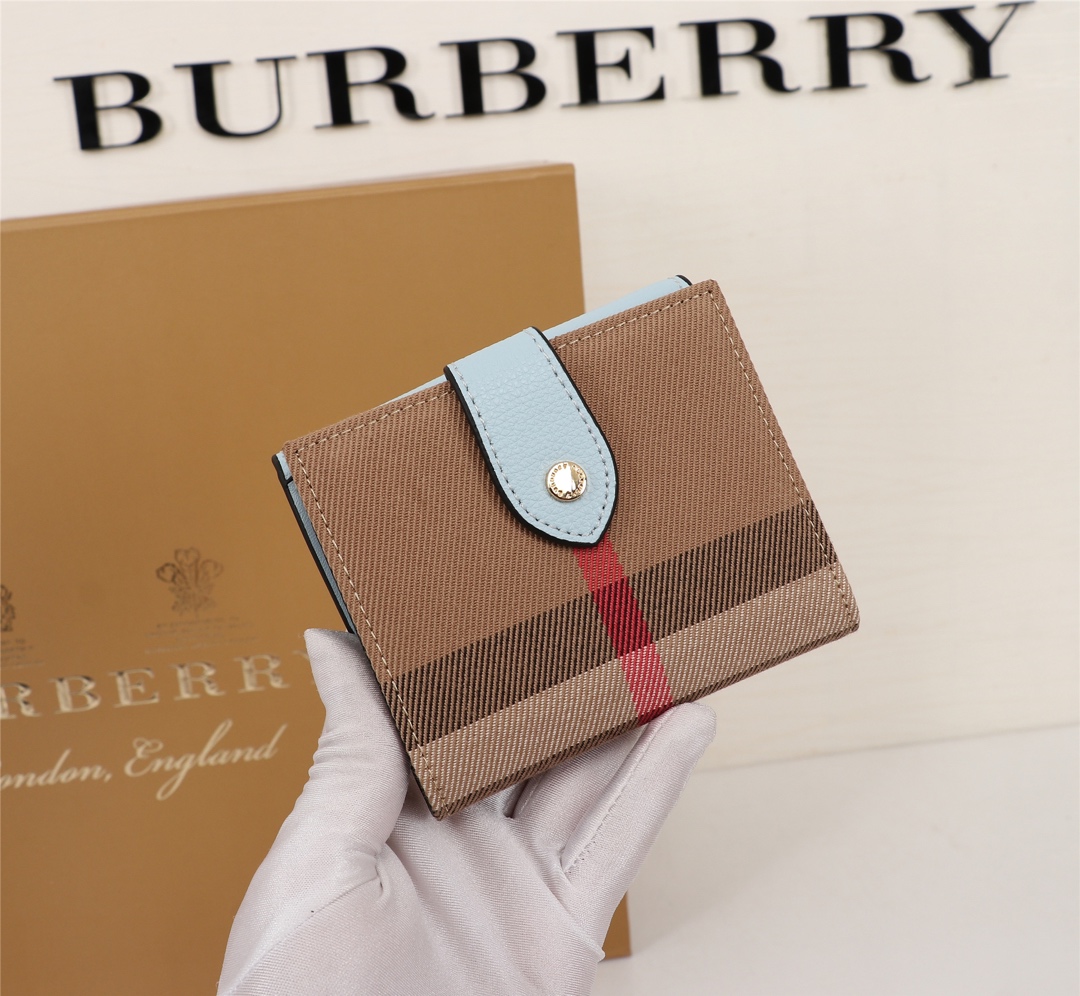 Burberry Leather Wallet Blue BB0004