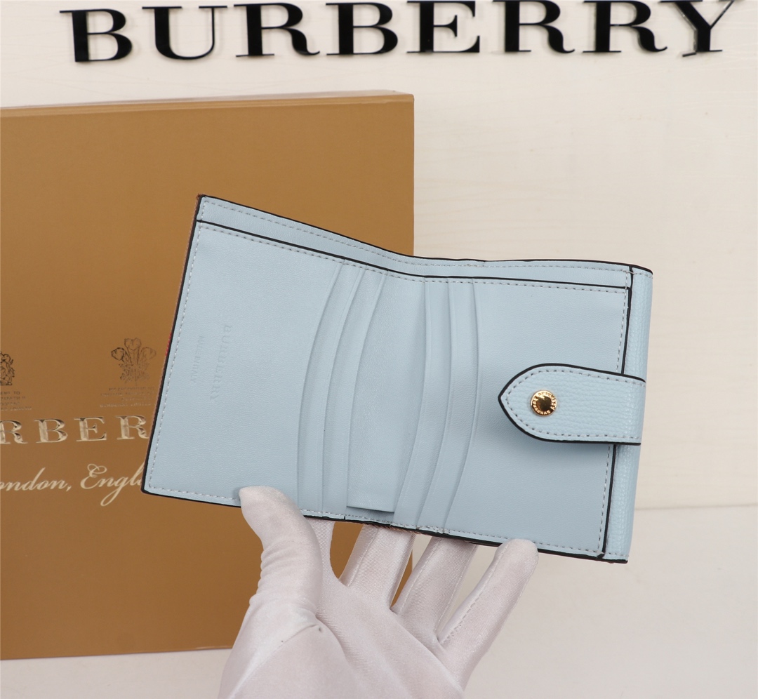 Burberry Leather Wallet Blue BB0004