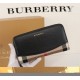 Burberry Leather Wallet Zipper Black BB0007