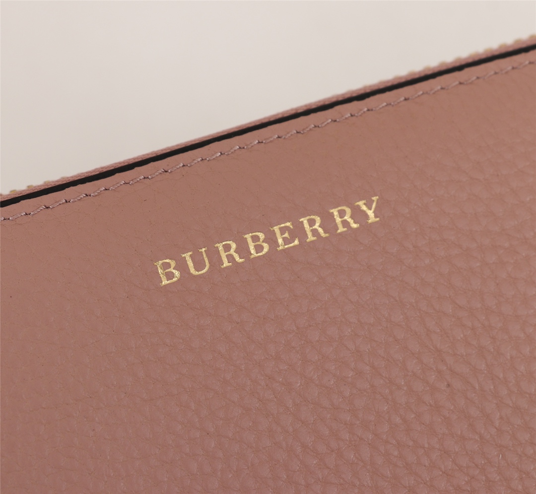 Burberry Leather Wallet Zipper Pink BB0009