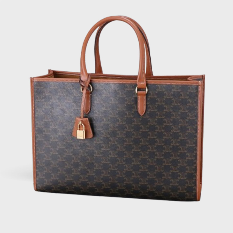 Celine horizontal cabas in Triomphe Canvas and calfskin CE0002