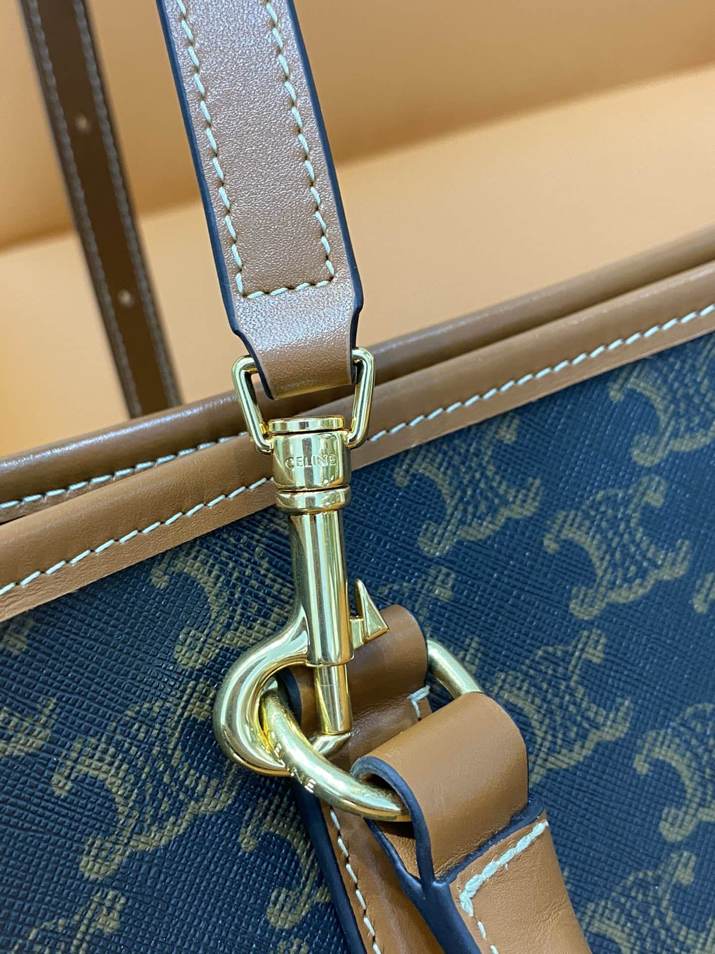 Celine mini horizontal cabas in Triomphe Canvas and calfskin CE0003