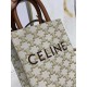 Celine Mini Vertical Cabas in Triomphe Canvas and calfskin with Celine print CE0007