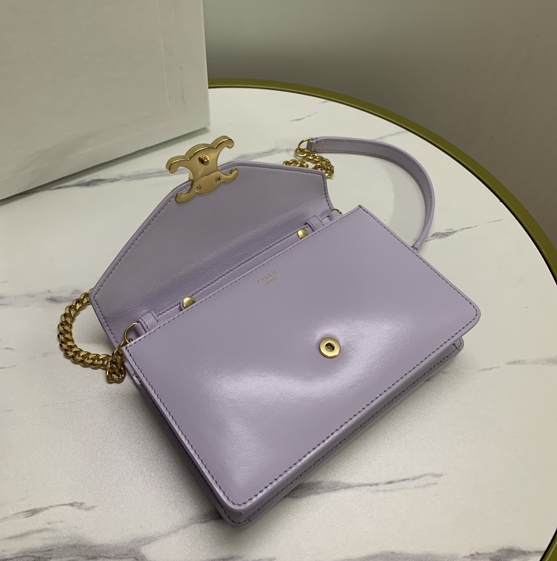 Celine WALLET ON CHAIN MARGO in Shiny calfskin CE0013