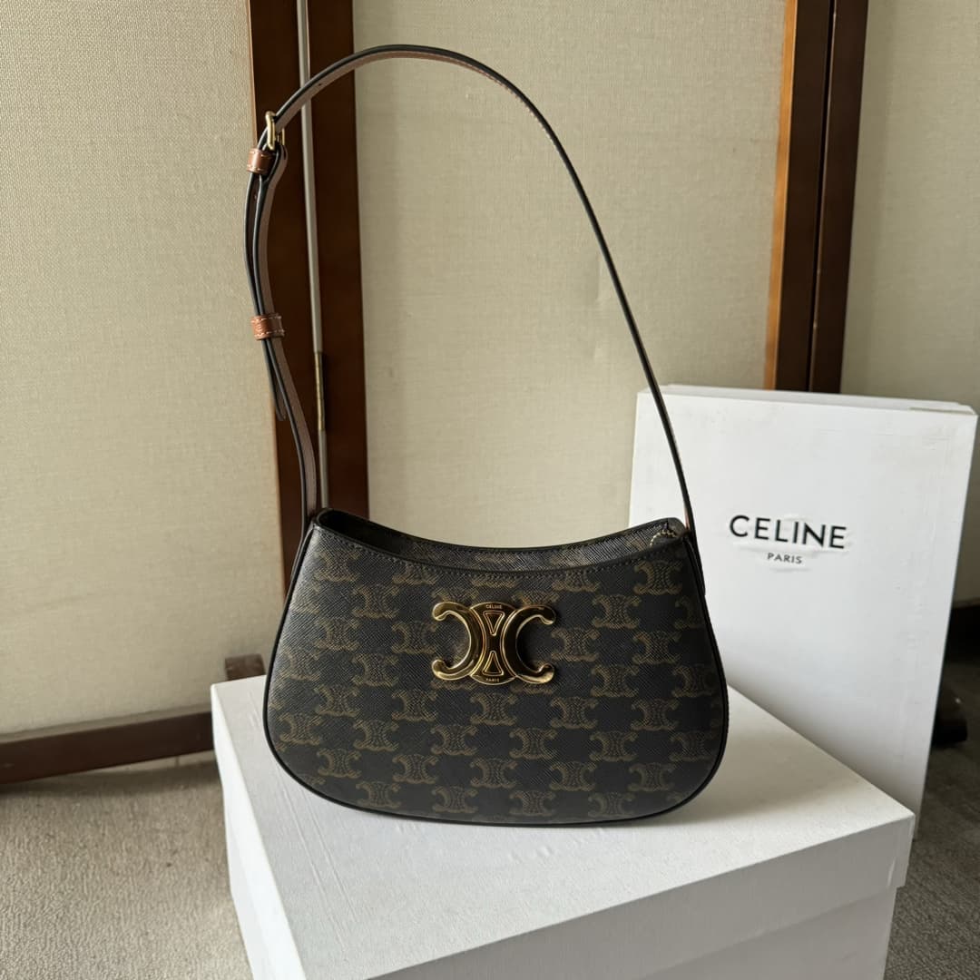 Celine MEDIUM TILLY BAG in Triomphe canvas and calfskin CE0019