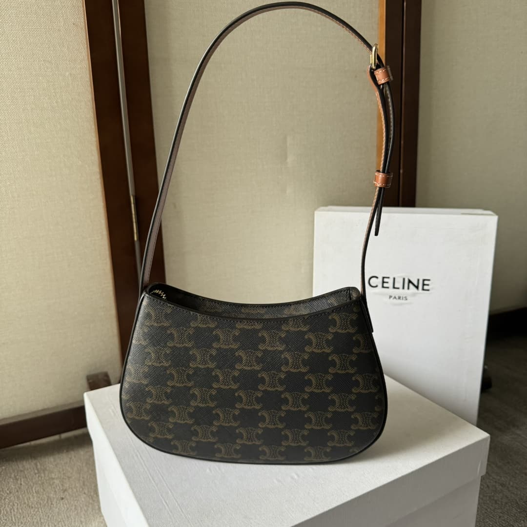 Celine MEDIUM TILLY BAG in Triomphe canvas and calfskin CE0019