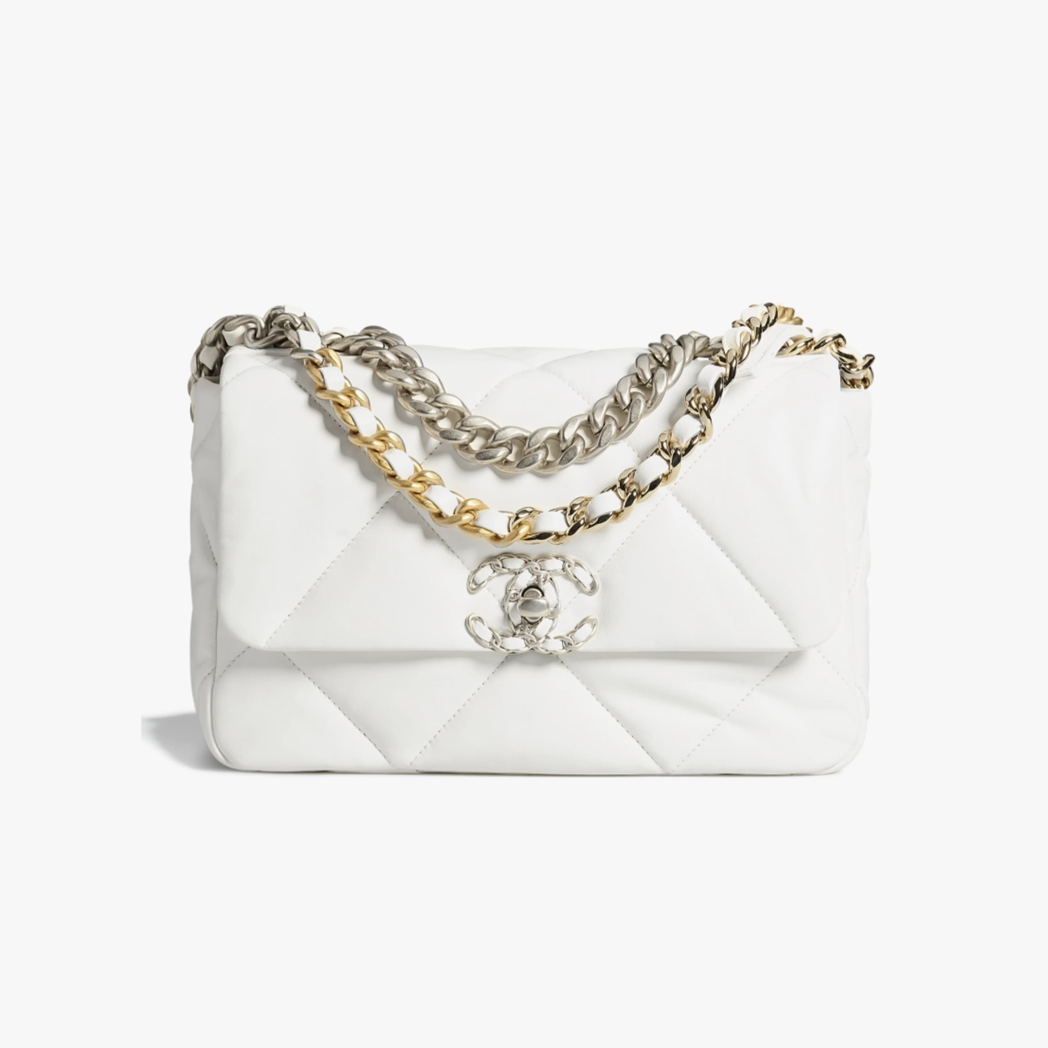 Chanel CHANEL 19 Handbag White AS1160