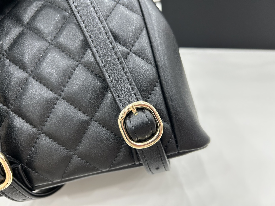 Chanel Small 2 Pocket Duma Backpack Black AS3860