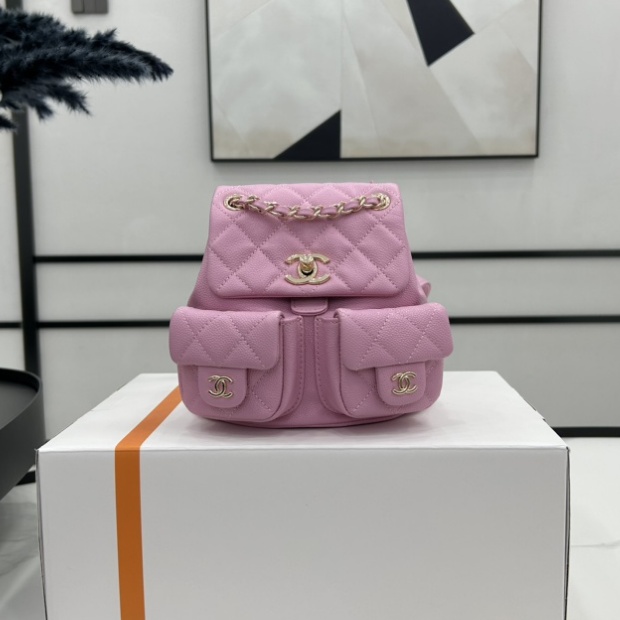 Chanel Small 2 Pocket Duma Backpack Pink AS3860