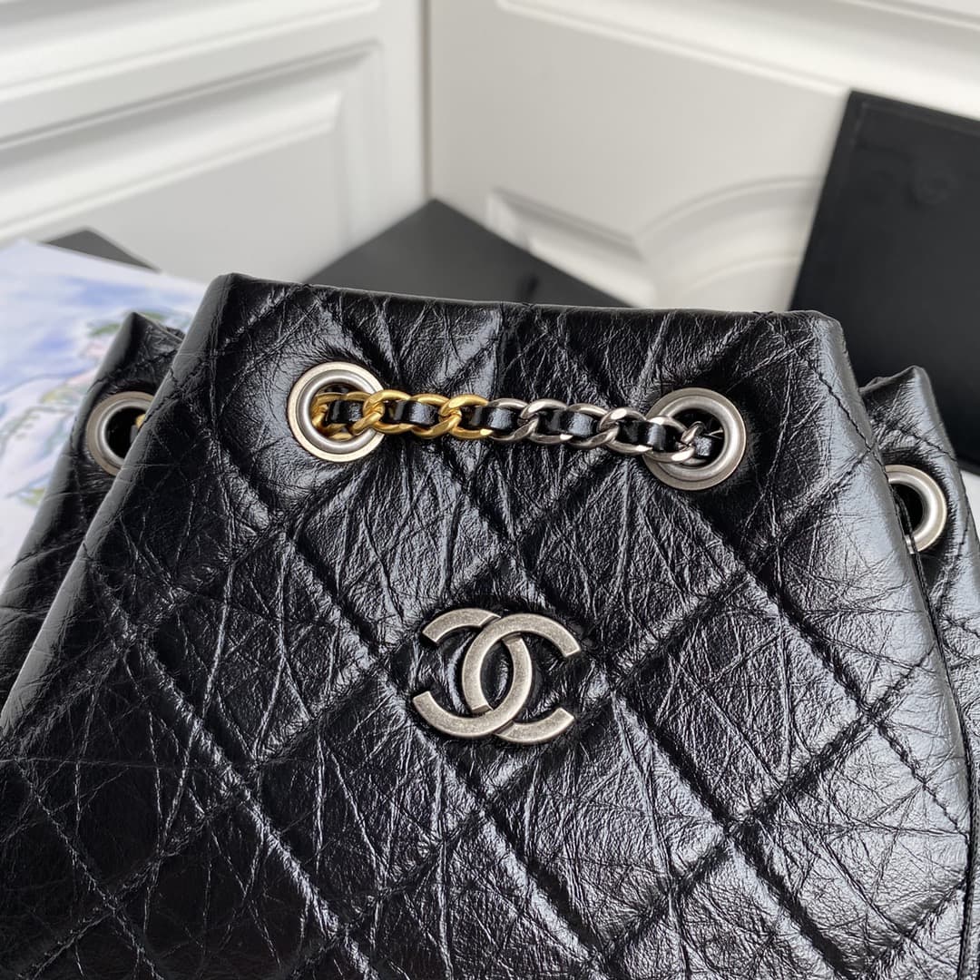 Chanel Gabrielle Leather Backpack Black 94485