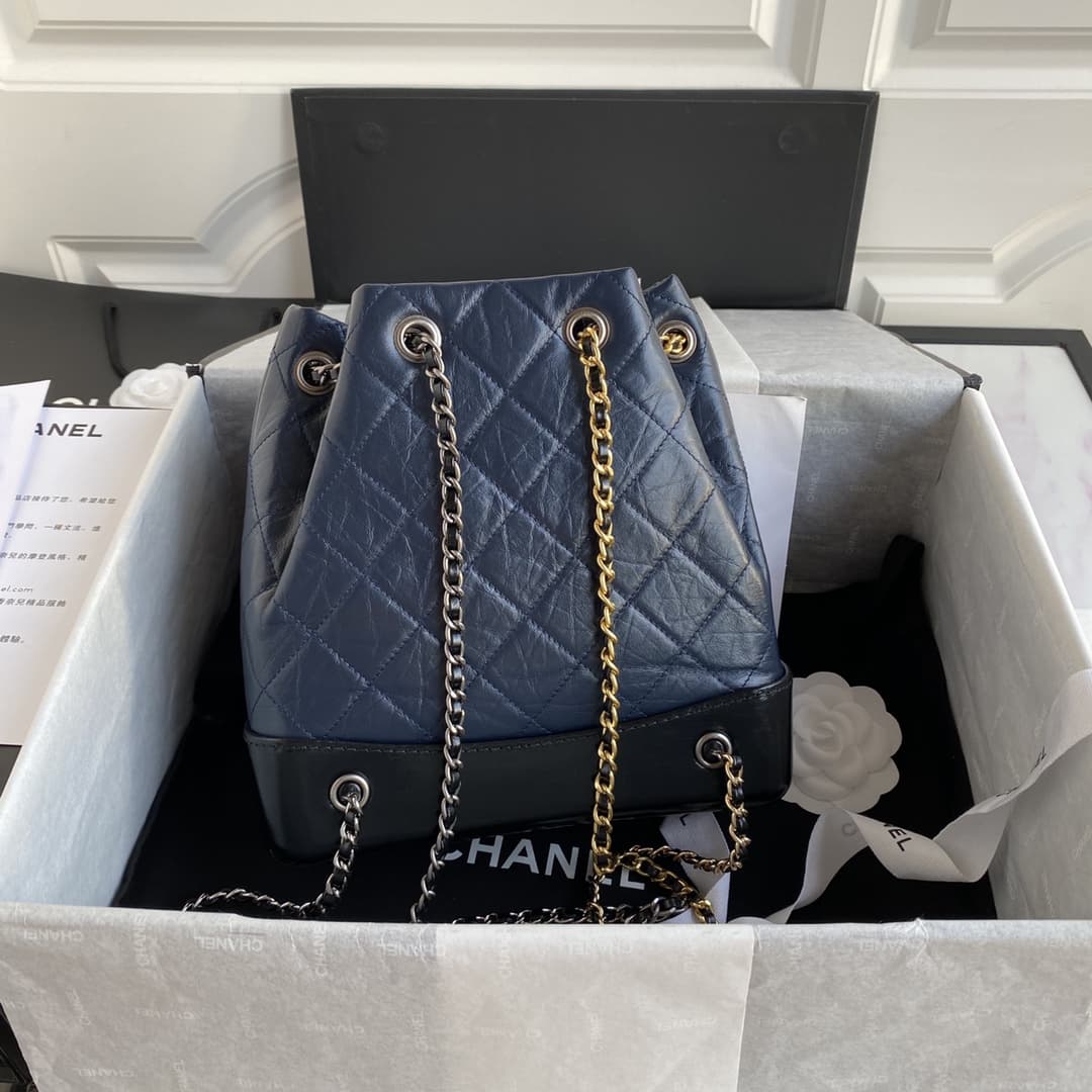 Chanel Gabrielle Leather Backpack Navy 94485