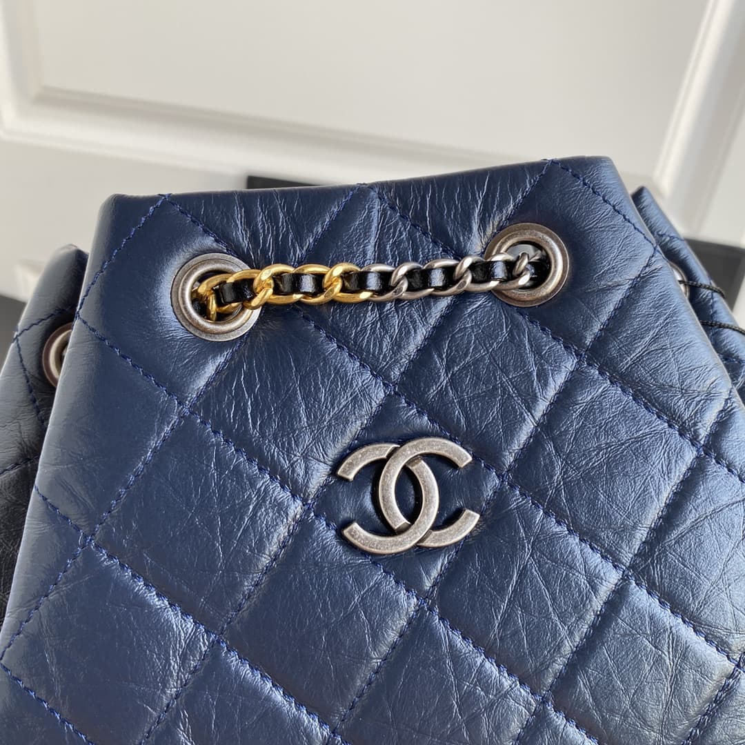 Chanel Gabrielle Leather Backpack Navy 94485