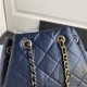 Chanel Gabrielle Leather Backpack Navy 94485