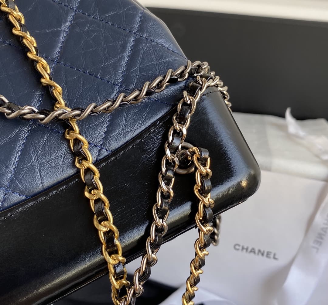 Chanel Gabrielle Leather Backpack Navy 94485