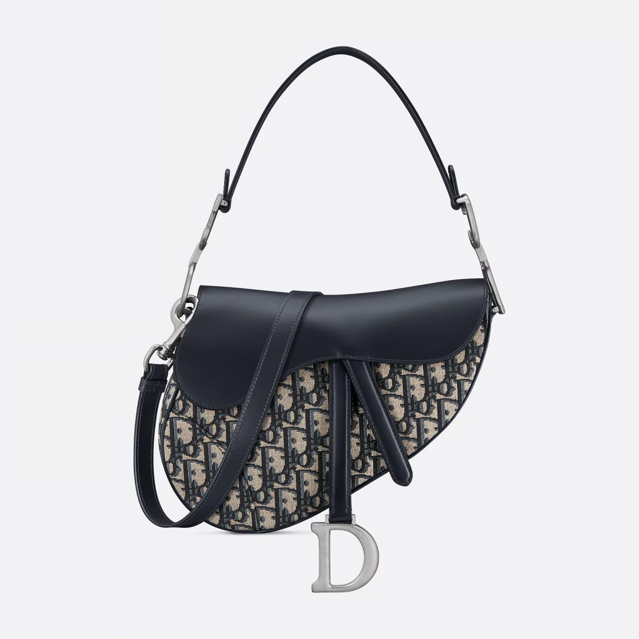 Dior Saddle Bag with Strap Blue Dior Oblique Jacquard and Smooth Calfskin M0455VDDS