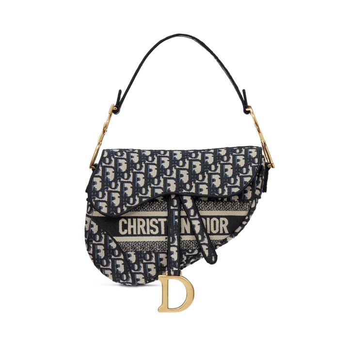 Dior Saddle Bag Blue Dior Oblique Embroidery M0446CRIW