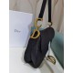 Dior Saddle Bag with Strap Black Grained Calfskin Black M0455CBAA