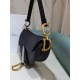 Dior Saddle Bag with Strap Black Grained Calfskin Black M0455CBAA