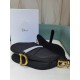 Dior Saddle Bag with Strap Black Grained Calfskin Black M0455CBAA