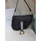 Dior Saddle Bag with Strap Black Grained Calfskin Black M0455CBAA