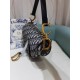 Dior Saddle Bag with Strap Blue Dior Oblique Jacquard M0455CTZQ