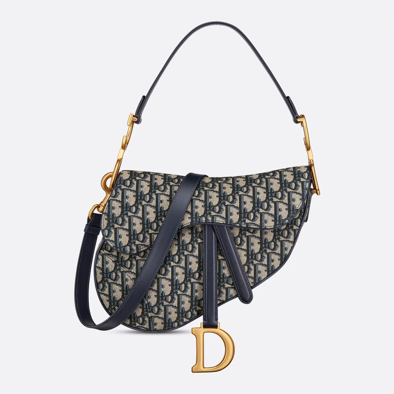 Dior Saddle Bag with Strap Blue Dior Oblique Jacquard M0455CTZQ