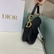 Dior Mini Saddle Bag with Strap Black Grained Calfskin  M0456CBAA