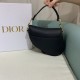 Dior Mini Saddle Bag with Strap Black Grained Calfskin  M0456CBAA