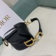 Dior Mini Saddle Bag with Strap Black Grained Calfskin  M0456CBAA