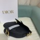 Dior Mini Saddle Bag with Strap Black Grained Calfskin  M0456CBAA