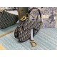 Dior Mini Saddle Bag with Strap Blue Dior Oblique Jacquard M0456CTZQ