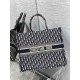 Dior Large Dior Book Tote Ecru and Blue Dior Oblique Embroidery M1286ZRIW