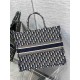 Dior Large Dior Book Tote Ecru and Blue Dior Oblique Embroidery M1286ZRIW