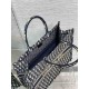 Dior Large Dior Book Tote Ecru and Blue Dior Oblique Embroidery M1286ZRIW