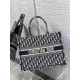 Dior Medium Dior Book Tote Ecru and Blue Dior Oblique Embroidery M1296ZRIW