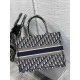 Dior Medium Dior Book Tote Ecru and Blue Dior Oblique Embroidery M1296ZRIW