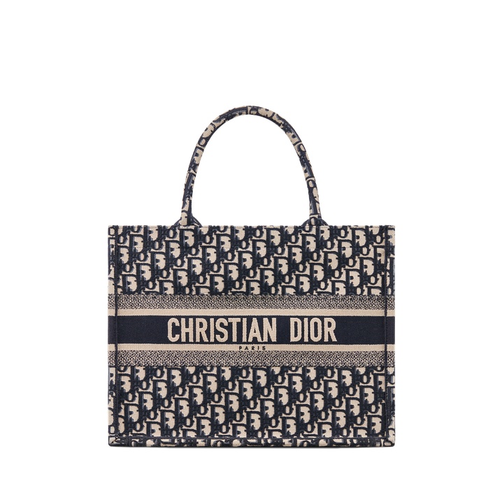 Dior Medium Dior Book Tote Ecru and Blue Dior Oblique Embroidery M1296ZRIW