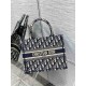 Dior Small Dior Book Tote Ecru and Blue Dior Oblique Embroidery M1265ZRIW