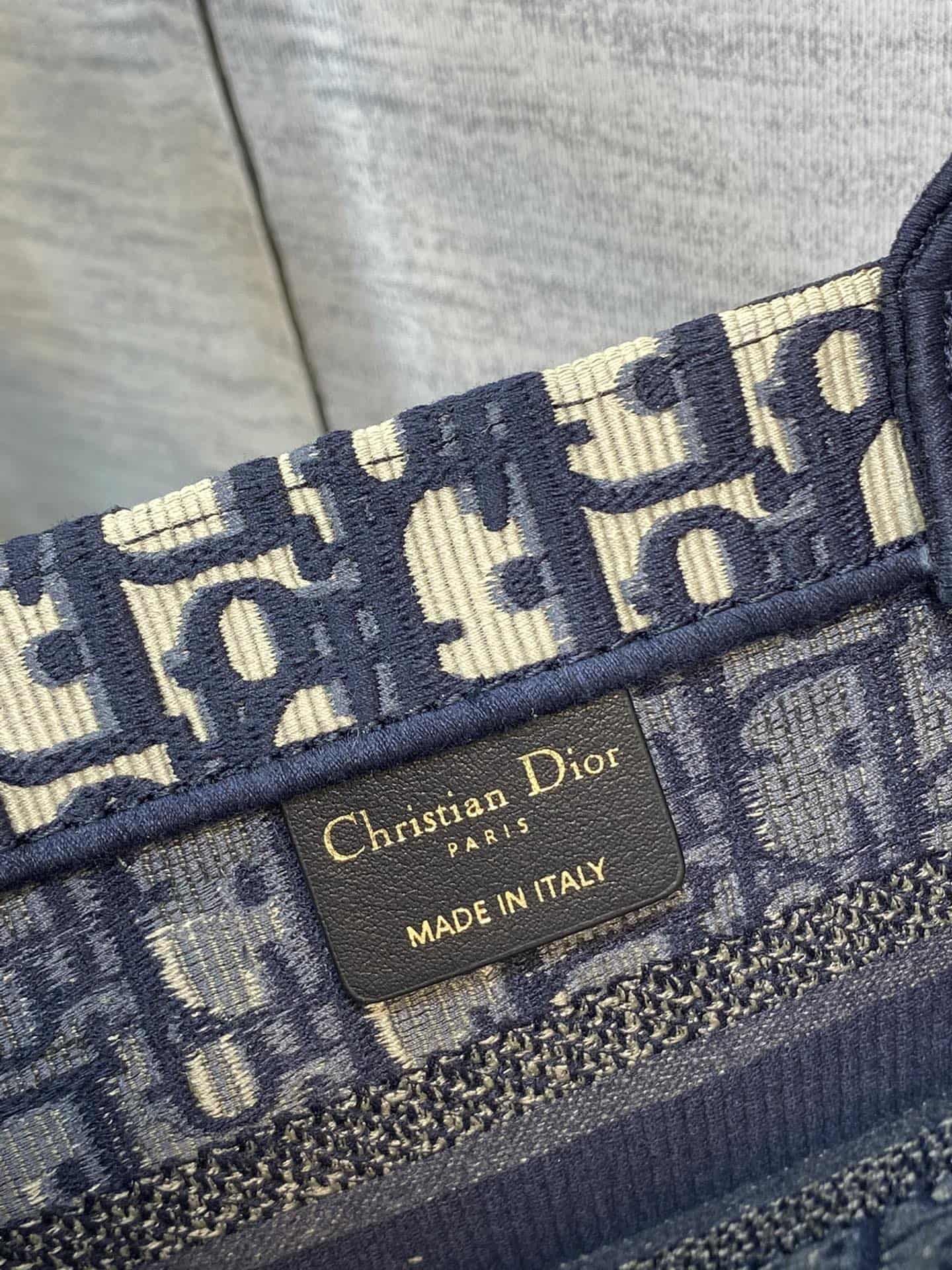 Dior Small Dior Book Tote Ecru and Blue Dior Oblique Embroidery M1265ZRIW