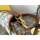 Baguette Multicolor canvas bag with FF embroidery FD0010