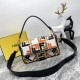 Baguette Multicolor canvas bag with FF embroidery FD0016