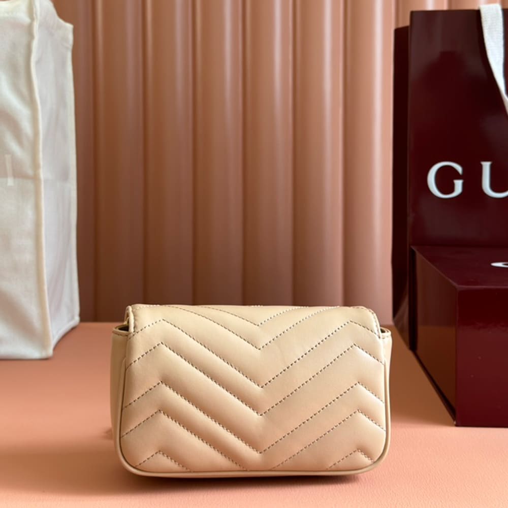 Gucci GG Marmont super mini bag ‎476433 - apricot