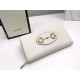 Gucci Horsebit 1955 zip around wallet 621889 - White Leather