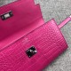 Hermès Kelly Wallet Shiny Alligator Long Hot Pink HE0001