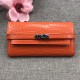 Hermès Kelly Wallet Shiny Alligator Long Orange HE0002