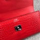 Hermès Kelly Wallet Shiny Alligator Long Red HE0004